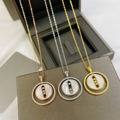 [Eterna Jewels]LUCKY MOVE MM NACRE BLANCHE DIAMOND NECKLACE