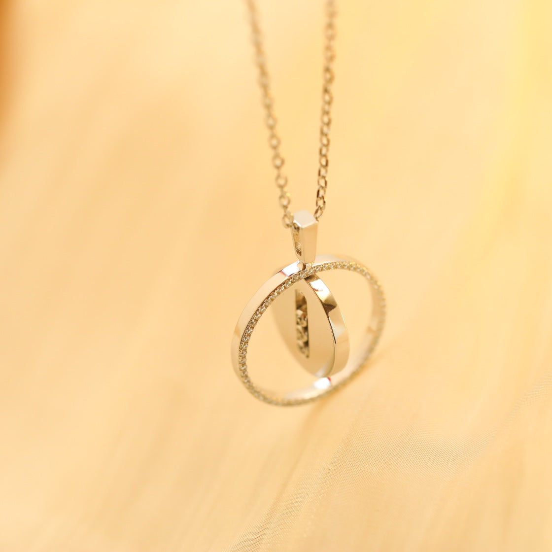 [Eterna Jewels]LUCKY MOVE MM SILVER DIAMOND NECKLACE