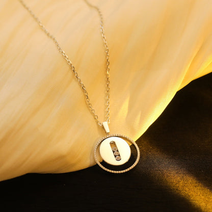 [Eterna Jewels]LUCKY MOVE MM SILVER DIAMOND NECKLACE