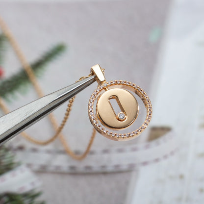 [Eterna Jewels]LUCKY MOVE PM NECKLACE PINK GOLD DIAMOND