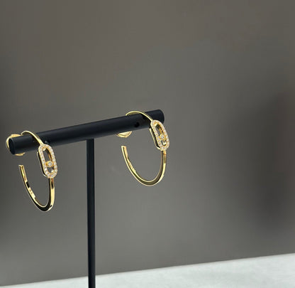 [Eterna Jewels]CREOLES MOVE UNO PM DIAMOND EARRINGS