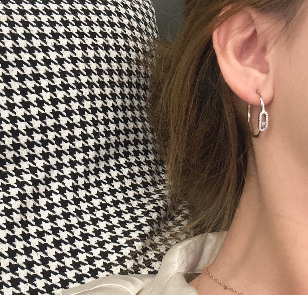 [Eterna Jewels]CREOLES MOVE UNO PM DIAMOND EARRINGS