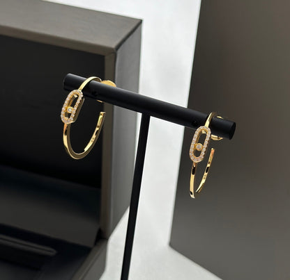 [Eterna Jewels]CREOLES MOVE UNO PM DIAMOND EARRINGS