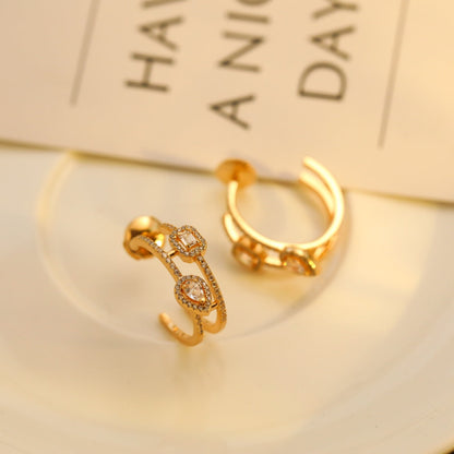 [Eterna Jewels]CREOLES MY TWIN 2 RANGS SILVER DIAMOND EARRINGS