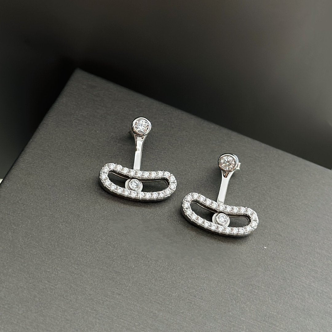 [Eterna Jewels]MOVE UNO SILVER DIAMOND EARRINGS