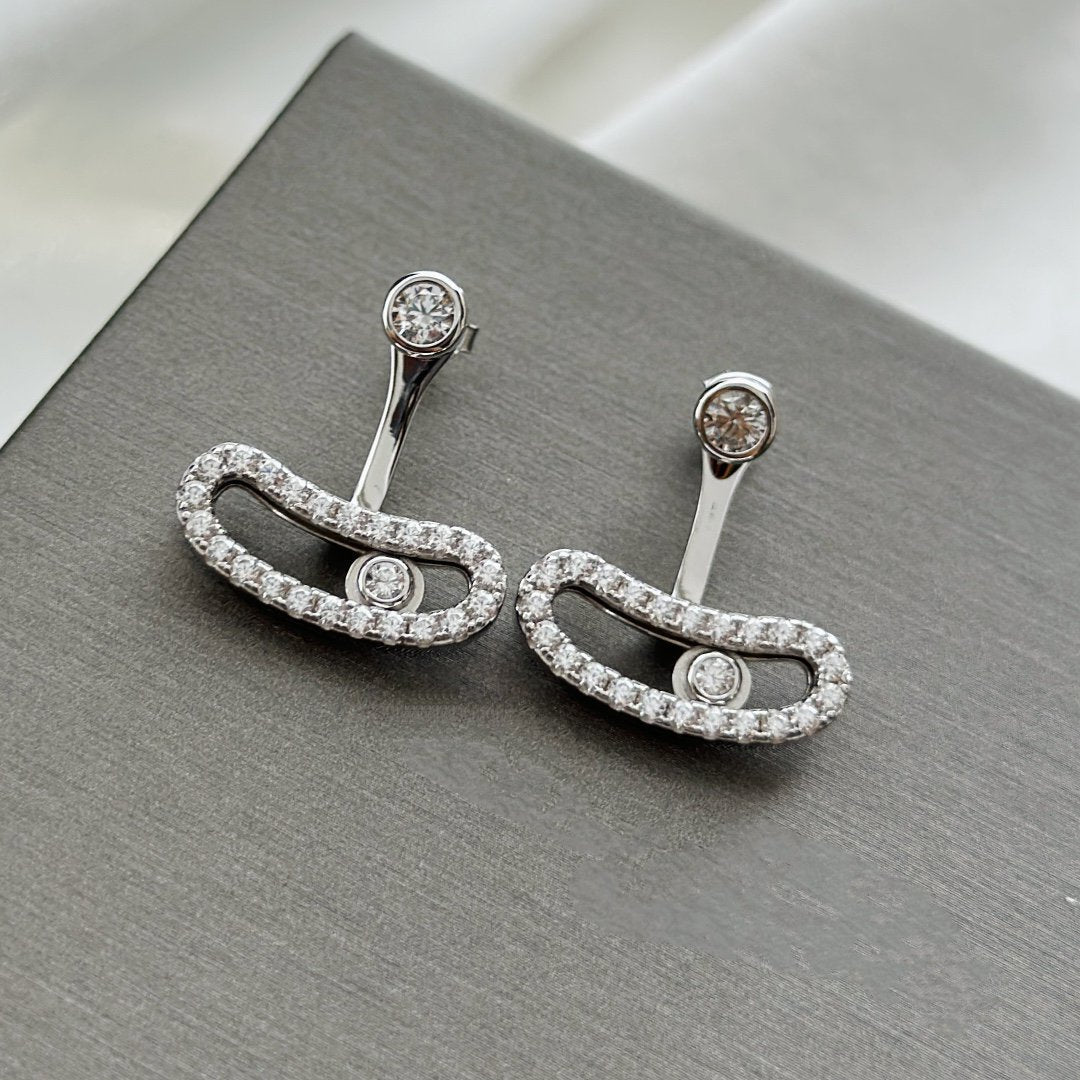 [Eterna Jewels]MOVE UNO SILVER DIAMOND EARRINGS