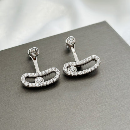 [Eterna Jewels]MOVE UNO SILVER DIAMOND EARRINGS