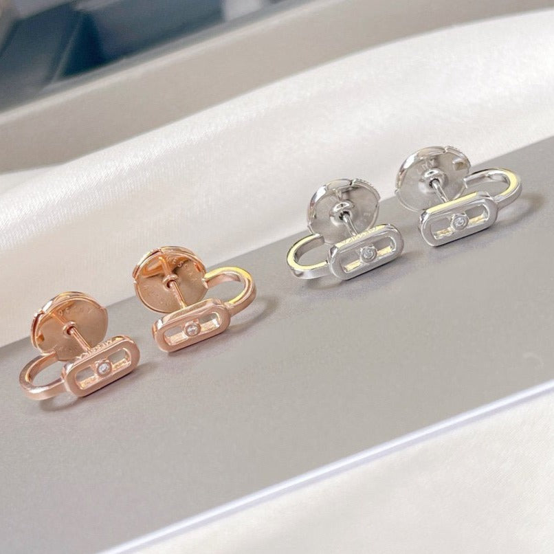 [Eterna Jewels]CREOLES MOVE UNO MINI 1 DIAMOND EARRINGS