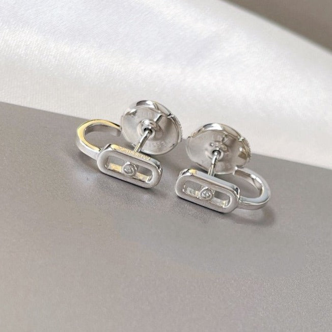 [Eterna Jewels]CREOLES MOVE UNO MINI 1 DIAMOND EARRINGS
