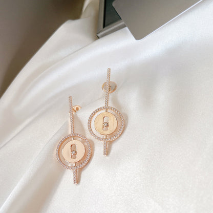 [Eterna Jewels]LUCKY MOVE ARROW PINK GOLD DIAMOND EARRINGS