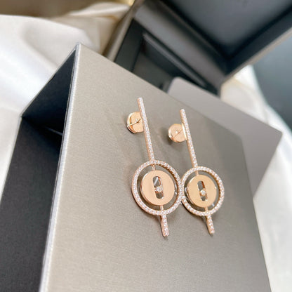 [Eterna Jewels]LUCKY MOVE ARROW PINK GOLD DIAMOND EARRINGS