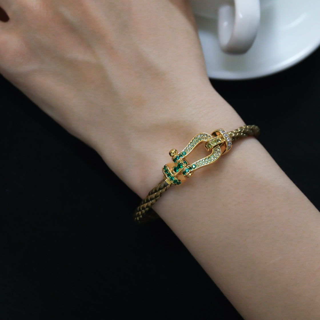 [Eterna Jewels]FORCE 10 GOLD GREEN DIAMOND PAVED