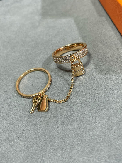 [Eterna Jewels]HM KELLY CLOCHETTE DOUBLE RING IN  WITH DIAMONDS