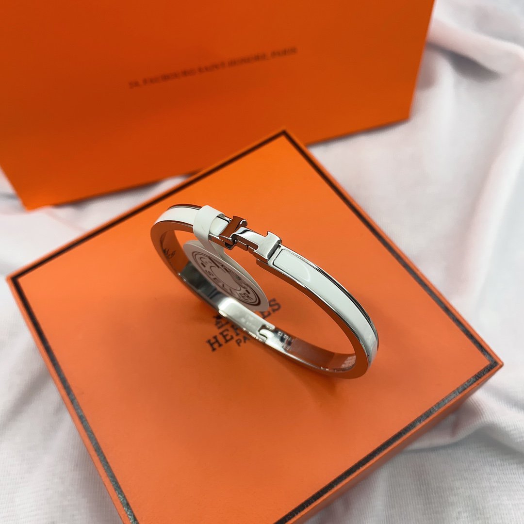 [Eterna Jewels]CLASSIC HM CLIC WHITE 8MM ENAMEL BRACELET