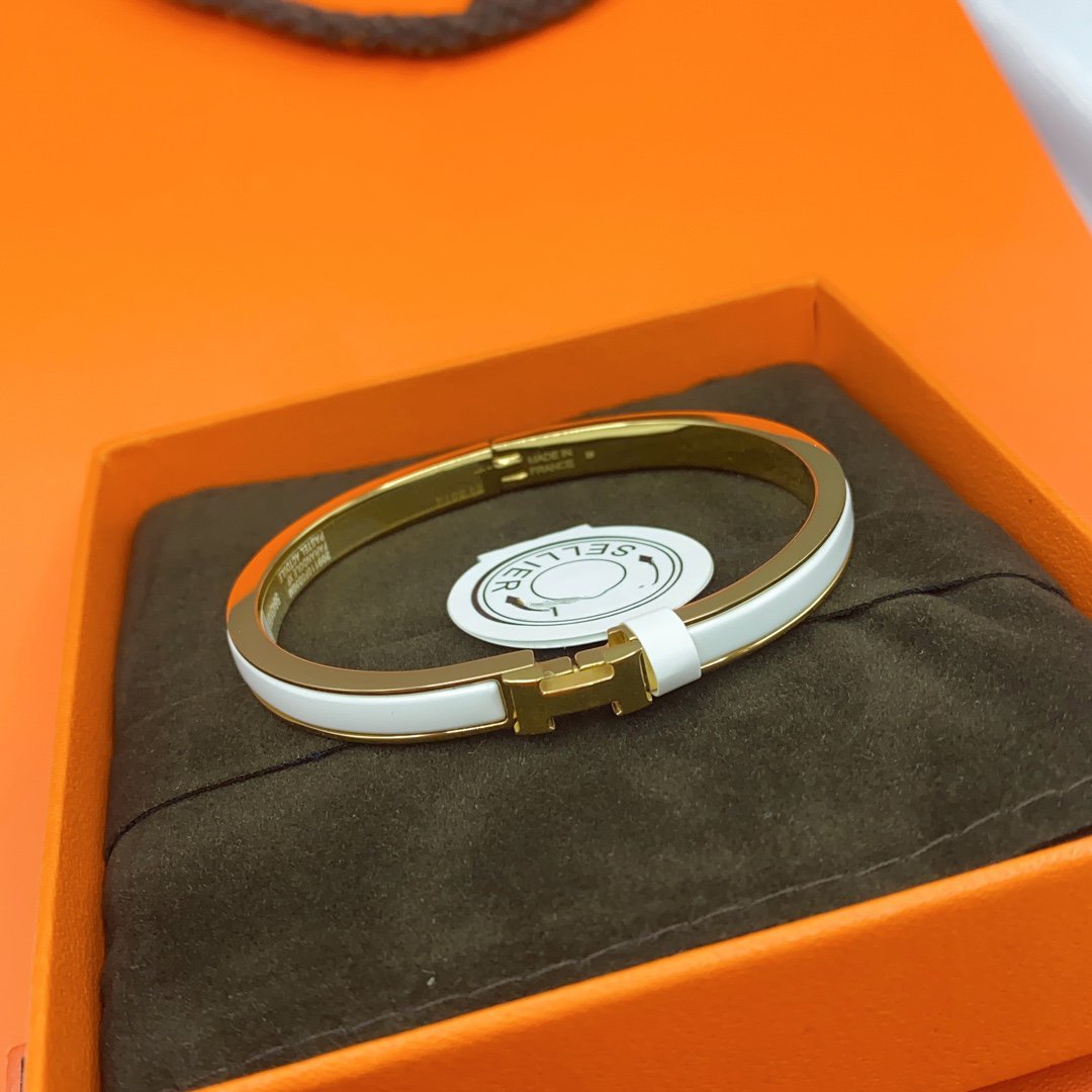 [Eterna Jewels]CLASSIC HM CLIC WHITE 8MM ENAMEL BRACELET