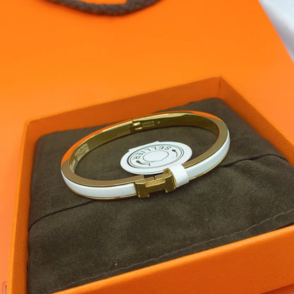 [Eterna Jewels]CLASSIC HM CLIC WHITE 8MM ENAMEL BRACELET