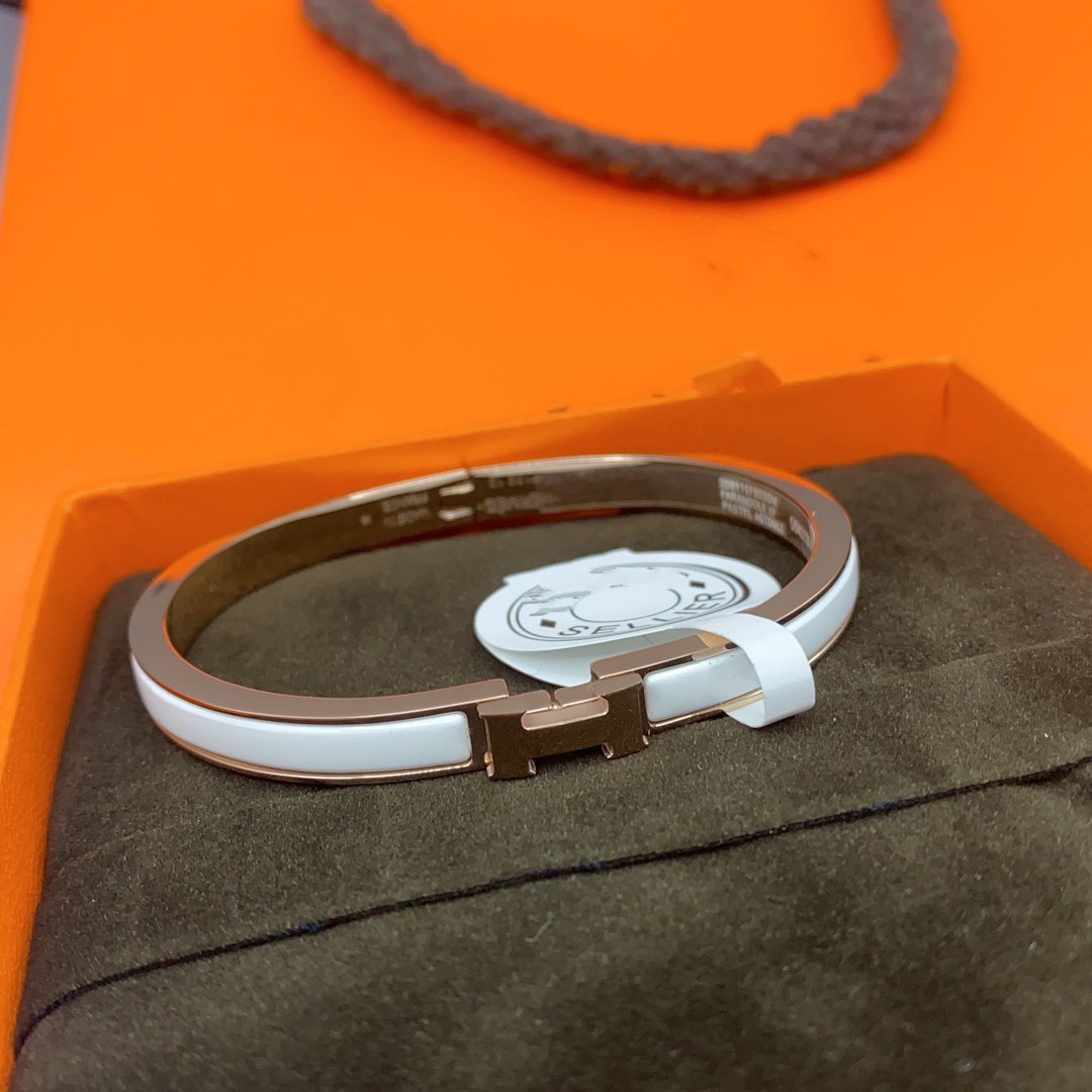[Eterna Jewels]CLASSIC HM CLIC WHITE 8MM ENAMEL BRACELET