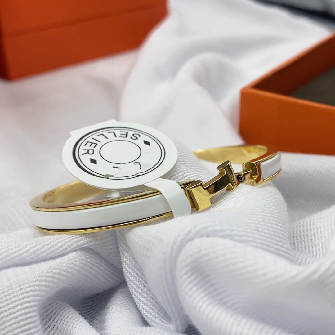 [Eterna Jewels]CLASSIC HM CLIC WHITE 8MM ENAMEL BRACELET