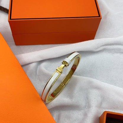 [Eterna Jewels]CLASSIC HM CLIC WHITE 8MM ENAMEL BRACELET