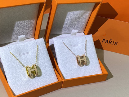[Eterna Jewels]HM CLIC YELLOW ENAMEL GOLD NECKLACE