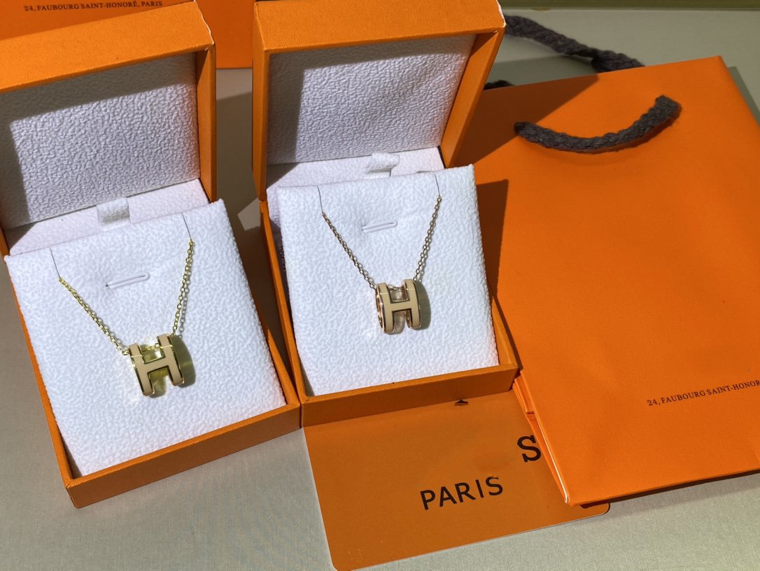 [Eterna Jewels]HM CLIC YELLOW ENAMEL GOLD NECKLACE