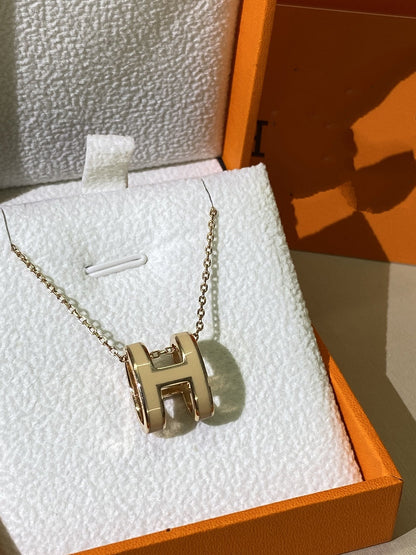 [Eterna Jewels]HM CLIC YELLOW ENAMEL GOLD NECKLACE