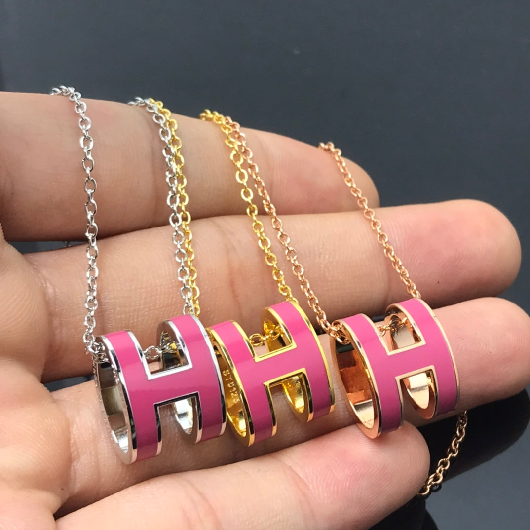 [Eterna Jewels]H NECKLACE PINK