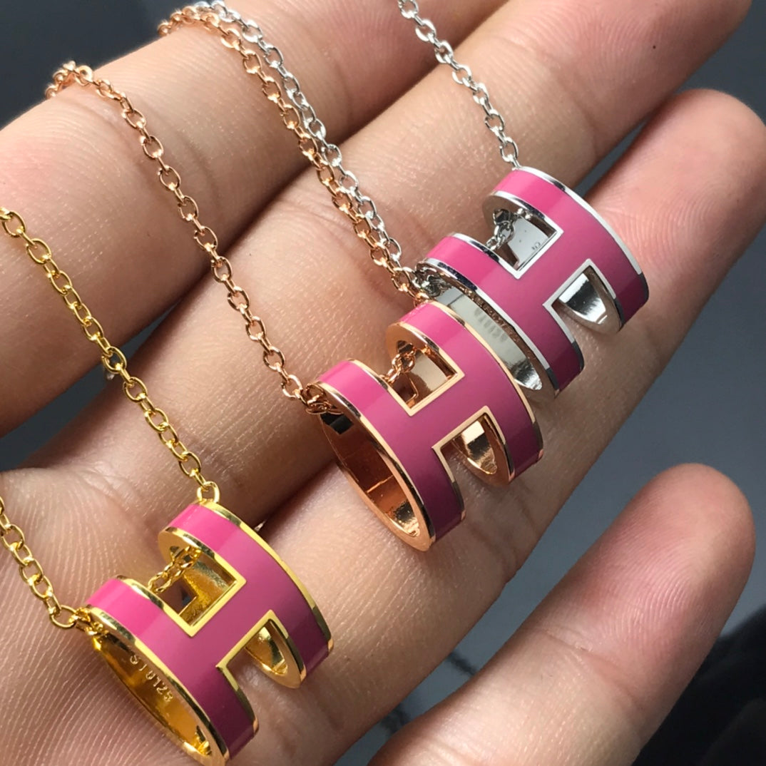 [Eterna Jewels]H NECKLACE PINK