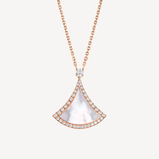 [Eterna Jewels]DREAM MOP DIAMOND PAVED PINK GOLD NECKLACE