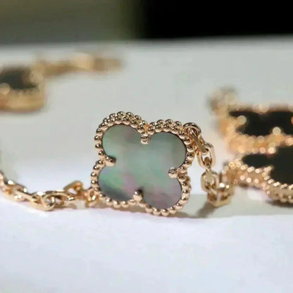 [Eterna Jewels] CLOVER 5 MOTIF GRAY MOP BRACELET COLLECTION