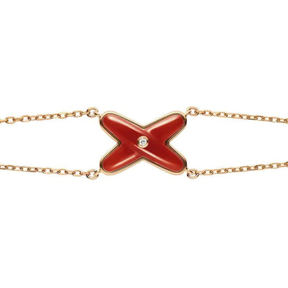 [Eterna Jewels]JEUX BRACELET CARNELIAN PINK GOLD 1 DIAMOND