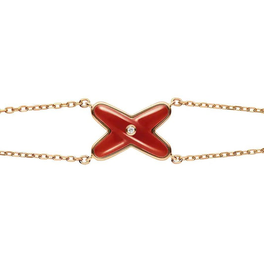 [Eterna Jewels]JEUX BRACELET CARNELIAN PINK GOLD 1 DIAMOND