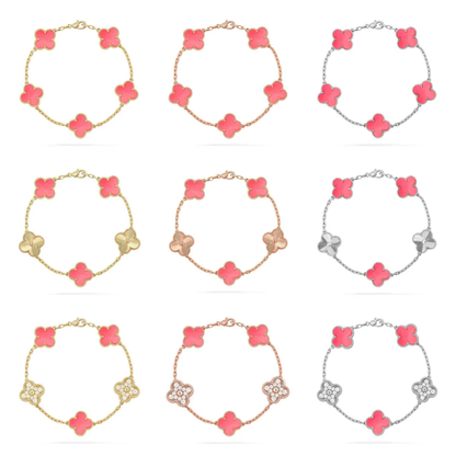 [Eterna Jewels] CLOVER 5 MOTIFS  PINK MOP BRACELET COLLECTION