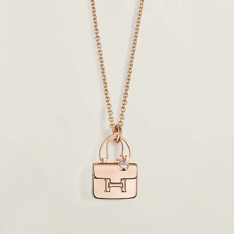 [Eterna Jewels]AMULETTE PEDANT ROSE GOLD NECKLACE