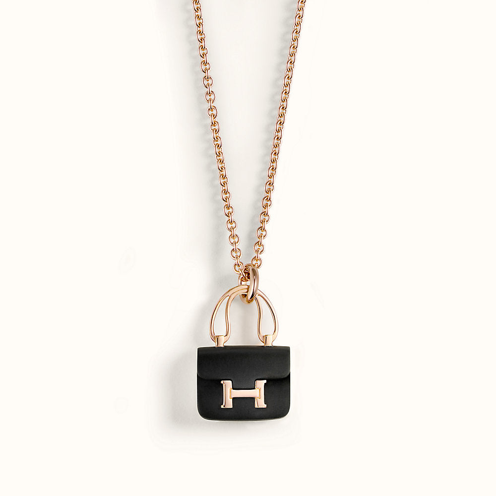 [Eterna Jewels]CONSTANCE BLACK PEDANT PINK GOLD NECKLACE