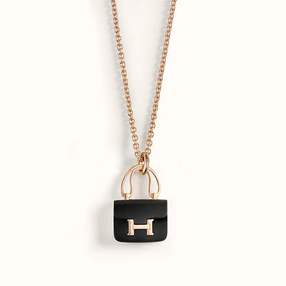 [Eterna Jewels]CONSTANCE BLACK PEDANT PINK GOLD NECKLACE