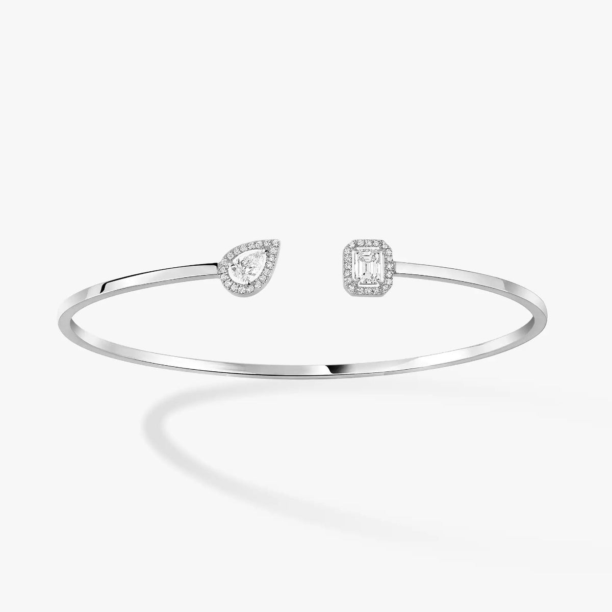 [Eterna Jewels]JONC FLEX MY TWIN TOI & MOI SILVER DIAMOND BRACELET