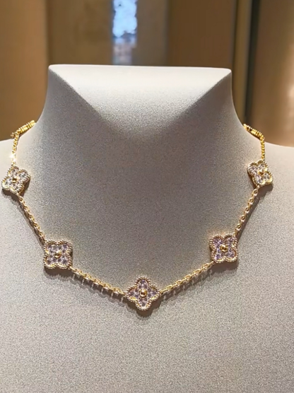 [Eterna Jewels Jewelry]CLOVER 10 MOTIFS  Gold Diamond  NECKLACE