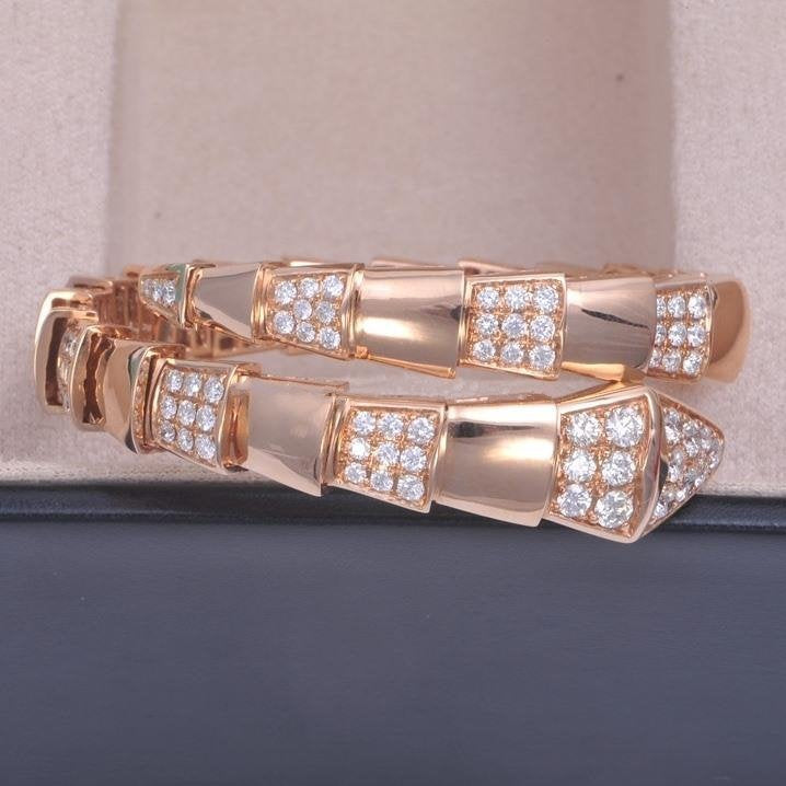 [Eterna Jewels]SERPENTI WIDE BRACELET PINK GOLD DIAMOND