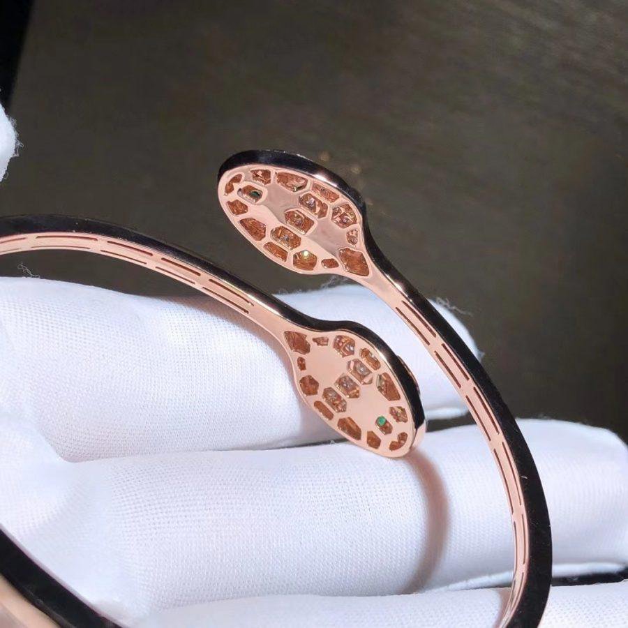 [Eterna Jewels]SERPENTI BRACELET PINK GOLD MALACHITE DIAMOND DOUBLE SNAKE