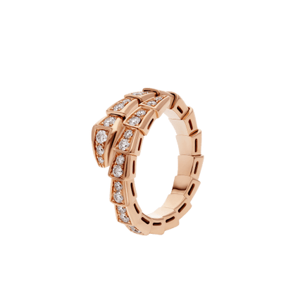[Eterna Jewels]SERPENTI RING PINK GOLD DIAMOND PAVED 4MM