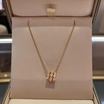 [Eterna Jewels]SERPENTI PINK GOLD NECKLACE DOUBLE RING DIAMOND