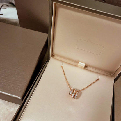 [Eterna Jewels]SERPENTI PINK GOLD NECKLACE DOUBLE RING DIAMOND