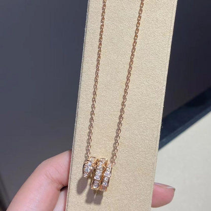 [Eterna Jewels]SERPENTI PINK GOLD NECKLACE DOUBLE RING DIAMOND
