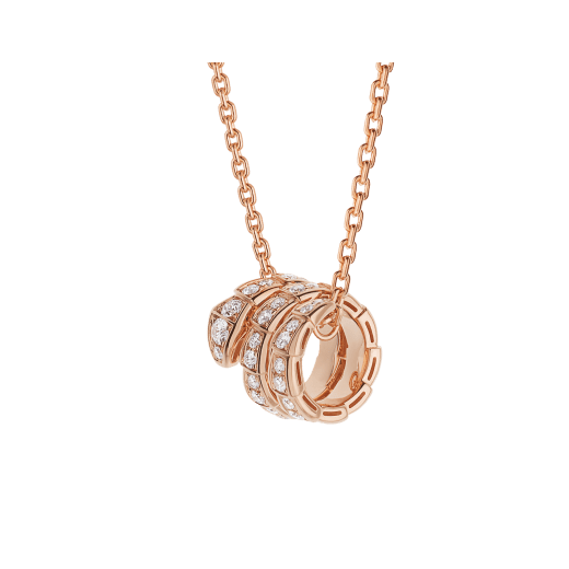 [Eterna Jewels]SERPENTI PINK GOLD NECKLACE DOUBLE RING DIAMOND