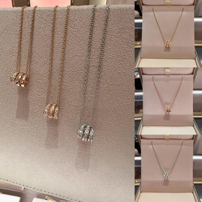 [Eterna Jewels]SERPENTI  NECKLACE DOUBLE RING DIAMOND
