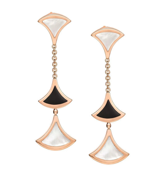 [Eterna Jewels]DREAM EARRINGS 3 MOTIFS ONYX MOP PINK GOLD
