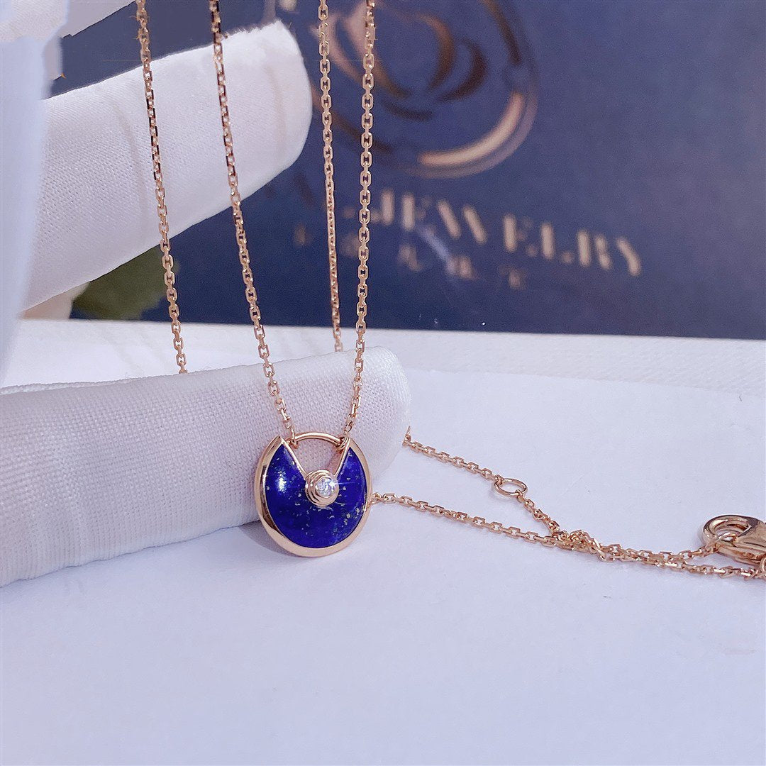 [Eterna Jewels]AMULETTE ROSE GOLD AGATE NECKLACE