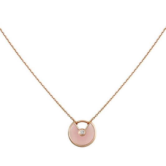 [Eterna Jewels]AMULETTE ROSE GOLD PINK MOP NECKLACE