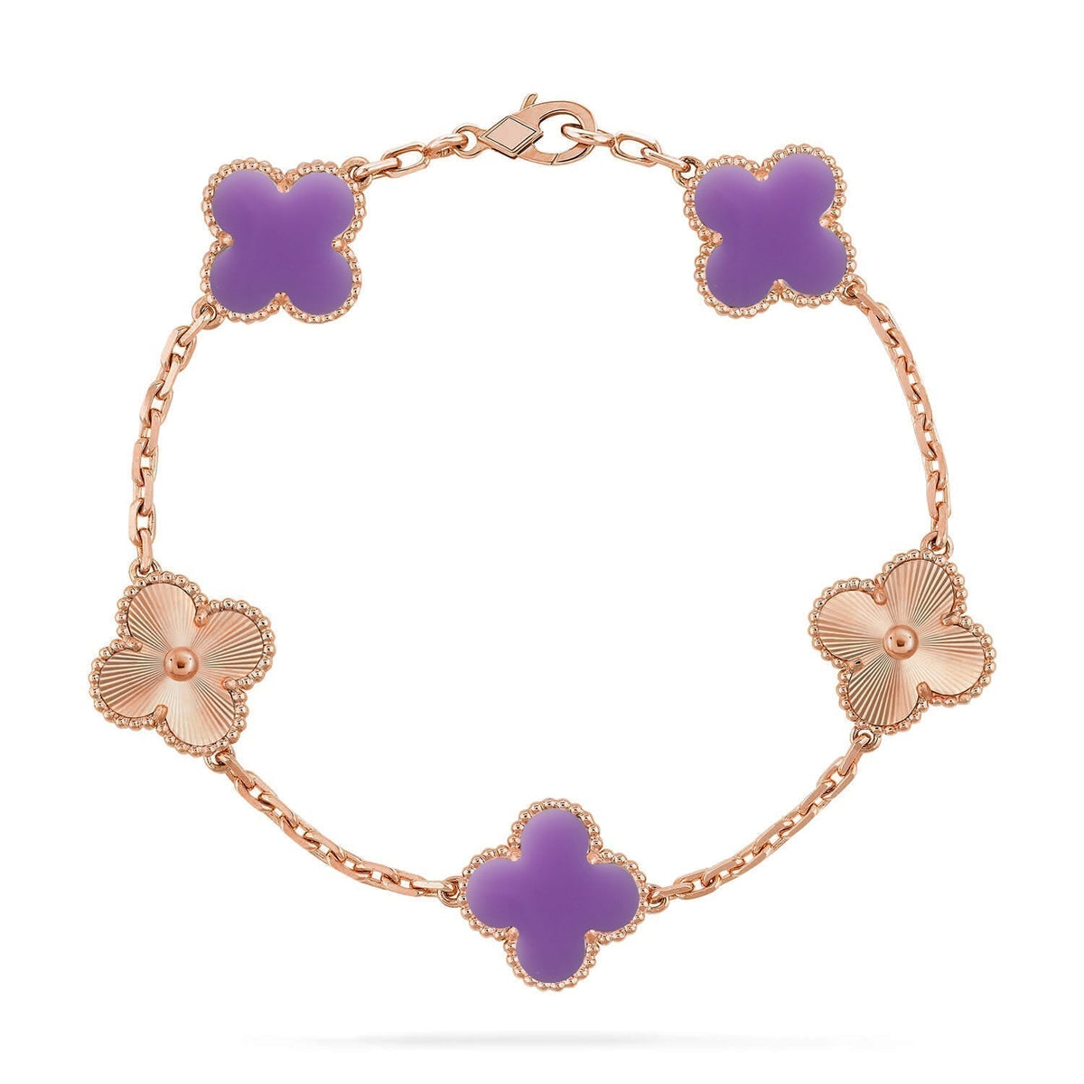 [Eterna Jewels]CLOVER 5 MOTIF LIGHT PURPLE BRACELET COLLECTION